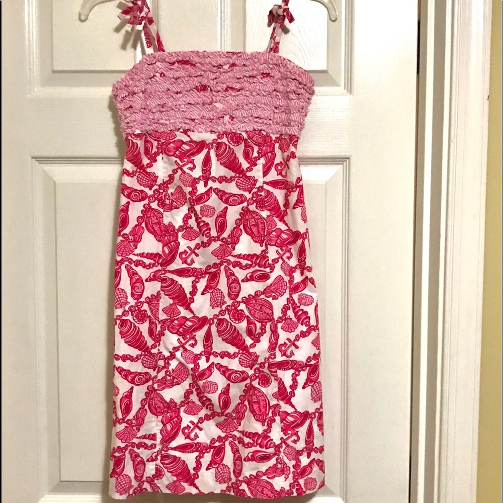LILLY PULITZER pink and white seashell dress